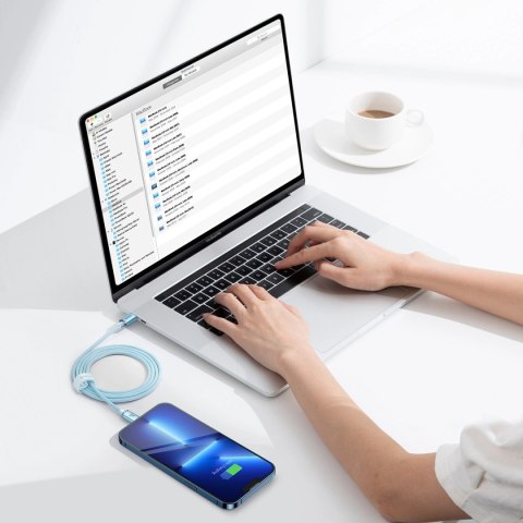 Kabel Baseus CAJY001303 Lightning - USB-C PD 20W 480Mb/s 1,2m - niebieski Kabel Baseus CAJY001303 Lightning - USB-C PD 20W 480Mb/s 1,2m - niebieski
