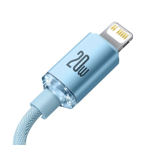 Kabel Baseus CAJY001303 Lightning - USB-C PD 20W 480Mb/s 1,2m - niebieski Kabel Baseus CAJY001303 Lightning - USB-C PD 20W 480Mb/s 1,2m - niebieski