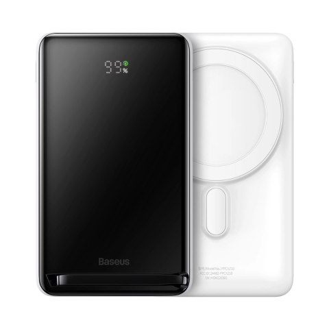 Baseus Magnetic Bracket powerbank z bezprzewodowym ładowaniem MagSafe 10000mAh 20W Overseas Edition biały (PPCX000202) + kabel U Baseus Magnetic Bracket powerbank z bezprzewodowym ładowaniem MagSafe 10000mAh 20W Overseas Edition biały (PPCX000202) + kabel U