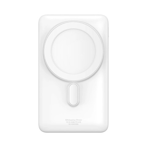 Baseus Magnetic Bracket powerbank z bezprzewodowym ładowaniem MagSafe 10000mAh 20W Overseas Edition biały (PPCX000202) + kabel U Baseus Magnetic Bracket powerbank z bezprzewodowym ładowaniem MagSafe 10000mAh 20W Overseas Edition biały (PPCX000202) + kabel U