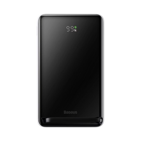 Baseus Magnetic Bracket powerbank z bezprzewodowym ładowaniem MagSafe 10000mAh 20W Overseas Edition biały (PPCX000202) + kabel U Baseus Magnetic Bracket powerbank z bezprzewodowym ładowaniem MagSafe 10000mAh 20W Overseas Edition biały (PPCX000202) + kabel U