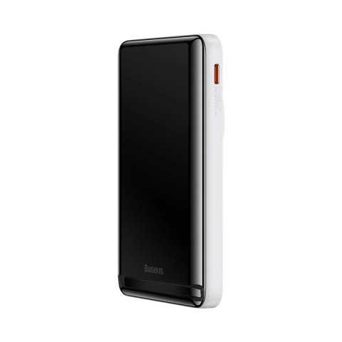 Baseus Magnetic Bracket powerbank z bezprzewodowym ładowaniem MagSafe 10000mAh 20W Overseas Edition biały (PPCX000202) + kabel U Baseus Magnetic Bracket powerbank z bezprzewodowym ładowaniem MagSafe 10000mAh 20W Overseas Edition biały (PPCX000202) + kabel U
