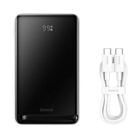 Baseus Magnetic Bracket powerbank z bezprzewodowym ładowaniem MagSafe 10000mAh 20W Overseas Edition biały (PPCX000202) + kabel U Baseus Magnetic Bracket powerbank z bezprzewodowym ładowaniem MagSafe 10000mAh 20W Overseas Edition biały (PPCX000202) + kabel U