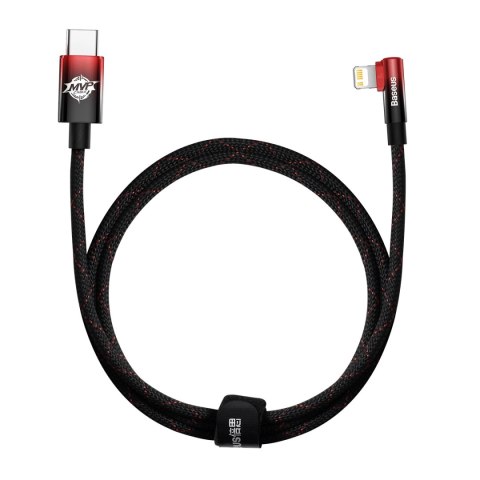 Kabel Baseus CAVP000220 kątowy Lightning - USB-C PD 20W 480Mb/s 1m - czerwony Kabel Baseus CAVP000220 kątowy Lightning - USB-C PD 20W 480Mb/s 1m - czerwony