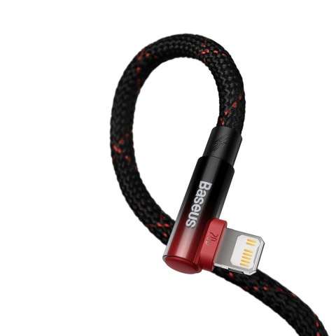 Kabel Baseus CAVP000220 kątowy Lightning - USB-C PD 20W 480Mb/s 1m - czerwony Kabel Baseus CAVP000220 kątowy Lightning - USB-C PD 20W 480Mb/s 1m - czerwony