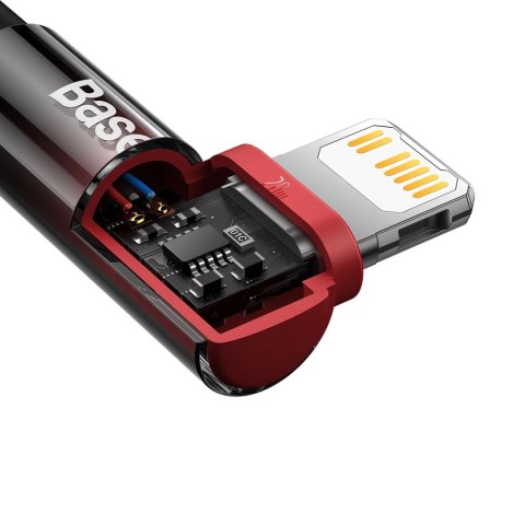 Kabel Baseus CAVP000220 kątowy Lightning - USB-C PD 20W 480Mb/s 1m - czerwony Kabel Baseus CAVP000220 kątowy Lightning - USB-C PD 20W 480Mb/s 1m - czerwony