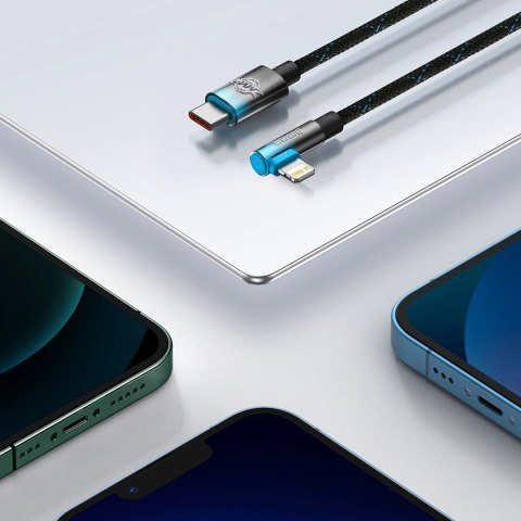 Kabel Baseus CAVP000220 kątowy Lightning - USB-C PD 20W 480Mb/s 1m - czerwony Kabel Baseus CAVP000220 kątowy Lightning - USB-C PD 20W 480Mb/s 1m - czerwony