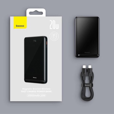 Powerbank Baseus Magnetic Bracket 10000mAh 20W z MagSafe - ciemnoniebieski + kabel USB-C 60W 0.5m
