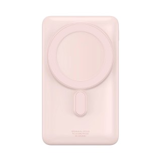 Powerbank Baseus Magnetic Bracket z MagSafe 10000mAh 20W - różowy + kabel USB-C 60W 0.5m