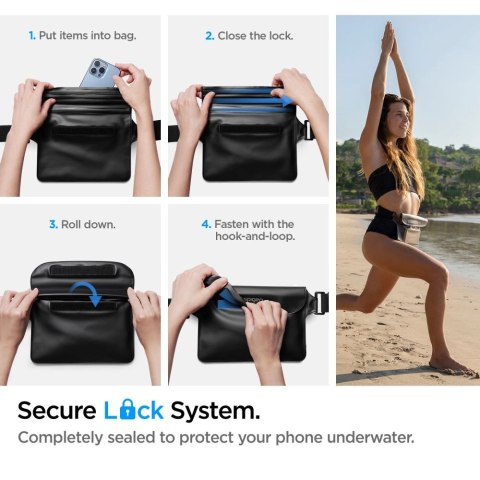 Torba Spigen Aqua Shield A620 wodoodporna biodrowa IPX8 - czarna 2 szt.