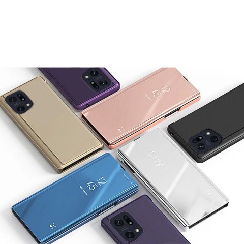 Clear View Case etui Oppo Find X5 Pro pokrowiec z klapką czarne Clear View Case etui Oppo Find X5 Pro pokrowiec z klapką czarne