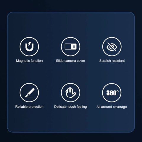 Nillkin CamShield Pro Magnetic Case etui iPhone 14 Pro Max pokrowiec osłona na aparat kamerę niebieski (z MagSafe)
