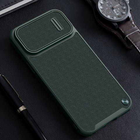 Nillkin Textured S Case etui iPhone 14 Pro Max pancerny pokrowiec z osłoną na aparat ciemnozielone Nillkin Textured S Case etui iPhone 14 Pro Max pancerny pokrowiec z osłoną na aparat ciemnozielone