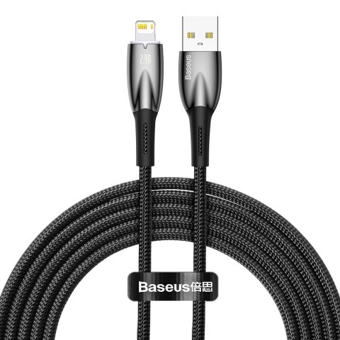 Baseus Glimmer Series kabel USB-A - Lightning 480Mb/s 2.4A 2m czarny Baseus Glimmer Series kabel USB-A - Lightning 480Mb/s 2.4A 2m czarny