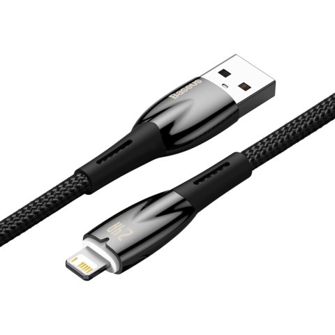 Baseus Glimmer Series kabel USB-A - Lightning 480Mb/s 2.4A 2m czarny Baseus Glimmer Series kabel USB-A - Lightning 480Mb/s 2.4A 2m czarny