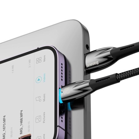 Baseus Glimmer Series kabel USB-A - Lightning 480Mb/s 2.4A 2m czarny Baseus Glimmer Series kabel USB-A - Lightning 480Mb/s 2.4A 2m czarny