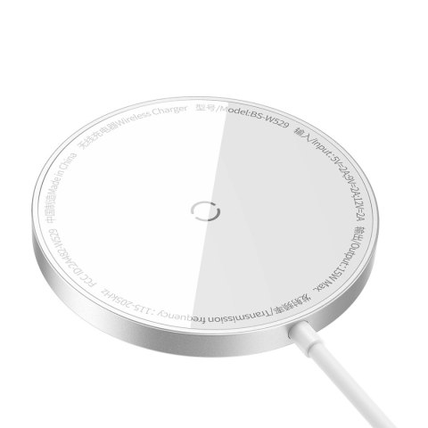Baseus Simple Mini3 ładowarka indukcyjna 15W srebrny Baseus Simple Mini3 ładowarka indukcyjna 15W srebrny