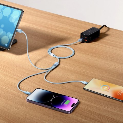 Kabel 3w1 USB - micro USB / Lightning / USB C 3.5A 1.2m Baseus StarSpeed - czarny Kabel 3w1 USB - micro USB / Lightning / USB C 3.5A 1.2m Baseus StarSpeed - czarny