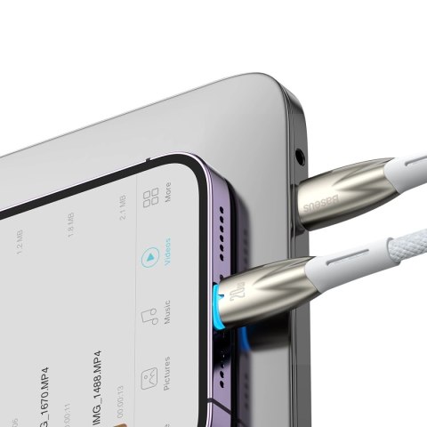 Kabel Baseus CADH000002 Lightning - USB-C PD 20W 480Mb/s 1m - biały Kabel Baseus CADH000002 Lightning - USB-C PD 20W 480Mb/s 1m - biały