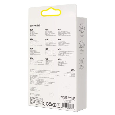 Kabel Baseus CADH000101 Lightning - USB-C PD 20W 480Mb/s 2m - czarny Kabel Baseus CADH000101 Lightning - USB-C PD 20W 480Mb/s 2m - czarny