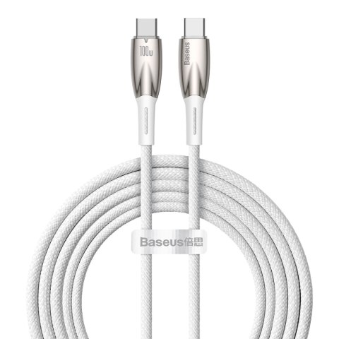 Kabel Baseus CADH000802 USB-C - USB-C PD 100W 5A 480Mb/s 2m - biały Kabel Baseus CADH000802 USB-C - USB-C PD 100W 5A 480Mb/s 2m - biały