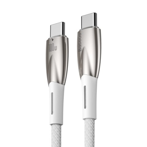 Kabel Baseus CADH000802 USB-C - USB-C PD 100W 5A 480Mb/s 2m - biały Kabel Baseus CADH000802 USB-C - USB-C PD 100W 5A 480Mb/s 2m - biały