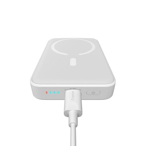 Powerbank Baseus Magnetic Mini 10000mAh USB-C PD 20W / MagSafe 15W - biały + kabel USB-C