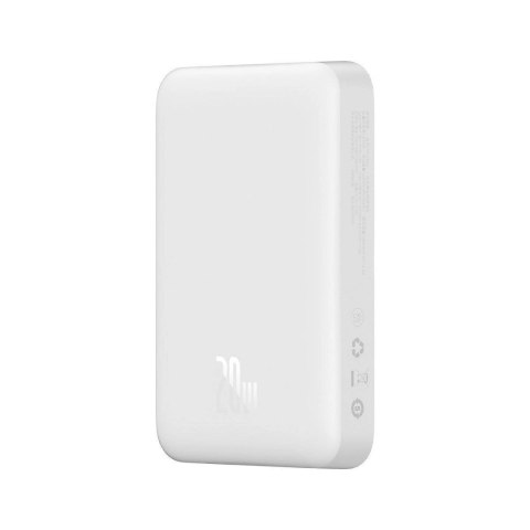 Powerbank Baseus Magnetic Mini 10000mAh USB-C PD 20W / MagSafe 15W - biały + kabel USB-C