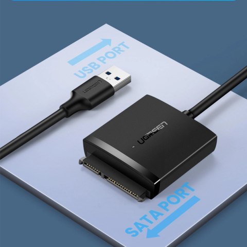 Adapter SATA Ugreen CM257 do dysku 2.5'' / 3.5'' USB-A 5Gb/s - czarny