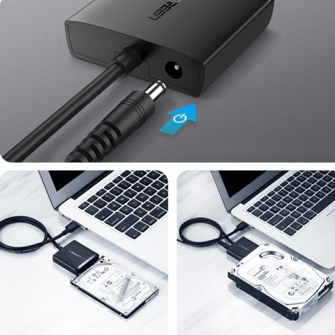 Adapter SATA Ugreen CM257 do dysku 2.5'' / 3.5'' USB-A 5Gb/s - czarny