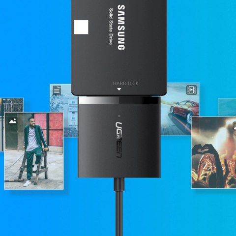 Adapter SATA Ugreen CM257 do dysku 2.5'' / 3.5'' USB-A 5Gb/s - czarny