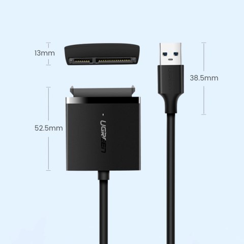 Adapter SATA Ugreen CM257 do dysku 2.5'' / 3.5'' USB-A 5Gb/s - czarny