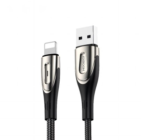 Kabel Joyroom Sharp Series S-M411 USB-A / Lightning 3A 1.2m ze wskaźnikiem ładowania - czarny Kabel Joyroom Sharp Series S-M411 USB-A / Lightning 3A 1.2m ze wskaźnikiem ładowania - czarny