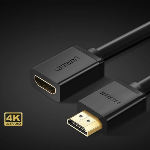 Kabel Ugreen HD107 10141 HDMI (męski) - HDMI (żeński) 4K 1m - czarny