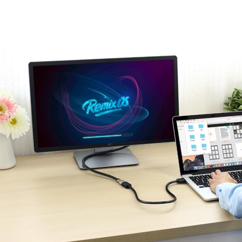 Kabel Ugreen HD107 10141 HDMI (męski) - HDMI (żeński) 4K 1m - czarny