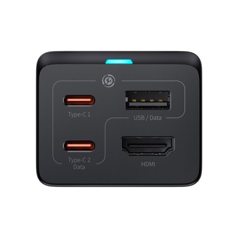 Ładowarka sieciowa GaN5 Baseus CCGP110201 67W HUB HDMI 2x USB-C / USB-A / HDMI 4K 30Hz 1,5m - czarna + kabel USB-C - USB-C 100W Ładowarka sieciowa GaN5 Baseus CCGP110201 67W HUB HDMI 2x USB-C / USB-A / HDMI 4K 30Hz 1,5m - czarna + kabel USB-C - USB-C 100W