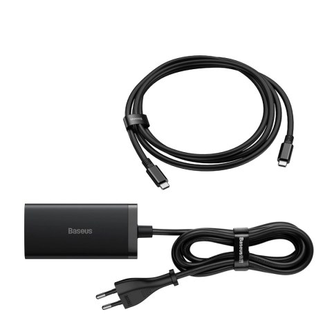 Ładowarka sieciowa GaN5 Baseus CCGP110201 67W HUB HDMI 2x USB-C / USB-A / HDMI 4K 30Hz 1,5m - czarna + kabel USB-C - USB-C 100W Ładowarka sieciowa GaN5 Baseus CCGP110201 67W HUB HDMI 2x USB-C / USB-A / HDMI 4K 30Hz 1,5m - czarna + kabel USB-C - USB-C 100W