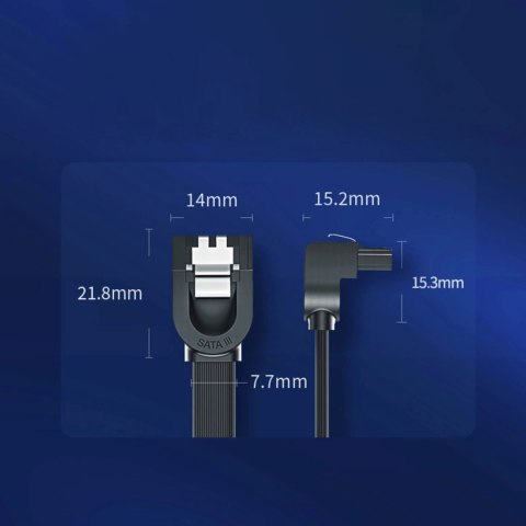 UGREEN kabel kątowy SATA 3.0 0.5m czarny (US217)