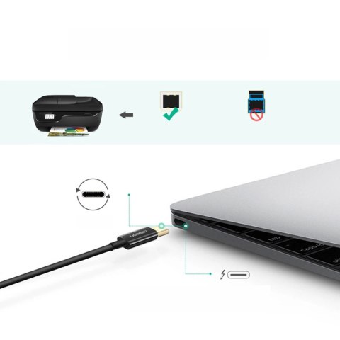 Ugreen kabel przewód do drukarki USB-C - USB-B 480Mb/s 2m czarny (US241) Ugreen kabel przewód do drukarki USB-C - USB-B 480Mb/s 2m czarny (US241)