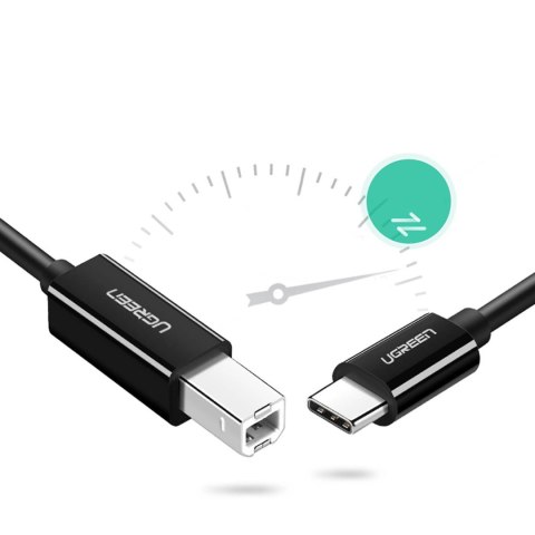 Ugreen kabel przewód do drukarki USB-C - USB-B 480Mb/s 2m czarny (US241) Ugreen kabel przewód do drukarki USB-C - USB-B 480Mb/s 2m czarny (US241)