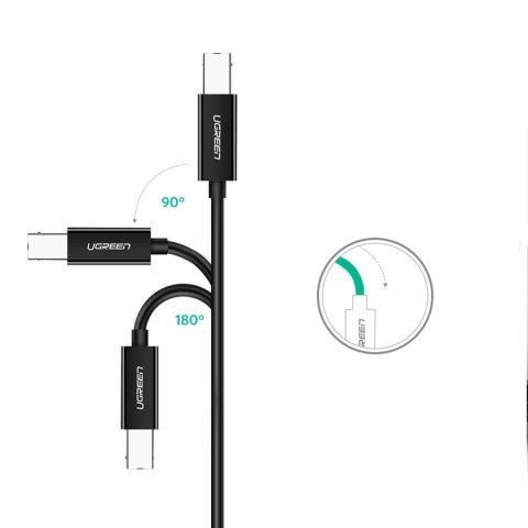 Ugreen kabel przewód do drukarki USB-C - USB-B 480Mb/s 2m czarny (US241) Ugreen kabel przewód do drukarki USB-C - USB-B 480Mb/s 2m czarny (US241)