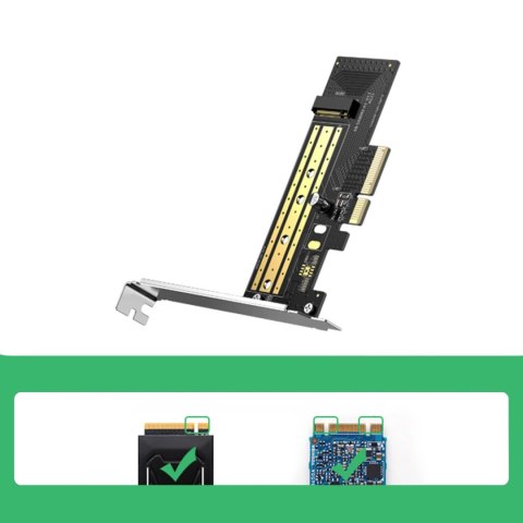 Ugreen karta rozszerzeń adapter dysku M.2 NVMe SATA (M, M+B key) PCIe 3.0 x4 32Gbps (CM302) Ugreen karta rozszerzeń adapter dysku M.2 NVMe SATA (M, M+B key) PCIe 3.0 x4 32Gbps (CM302)