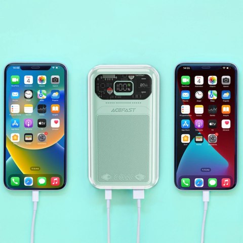 Acefast powerbank 20000mAh Sparkling Series szybkie ładowanie 30W zielony (M2)