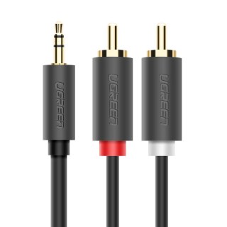 Kabel Ugreen AV102 10511 3,5 mm mini jack (męski) / 2RCA (męski) 1.5m - szary