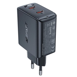 Szybka ładowarka sieciowa GaN 35W PD 2x USB C Acefast A49 - czarna