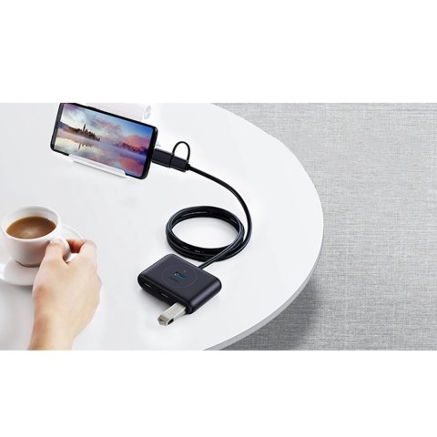 Ugreen HUB 4w1 USB-C - 4xUSB 3.0 5Gb/s 1m czarny (CR113) Ugreen HUB 4w1 USB-C - 4xUSB 3.0 5Gb/s 1m czarny (CR113)
