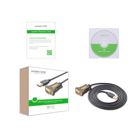 Ugreen kabel adapter USB-A - DB9 RS-232 1.5m szary (CR104) Ugreen kabel adapter USB-A - DB9 RS-232 1.5m szary (CR104)