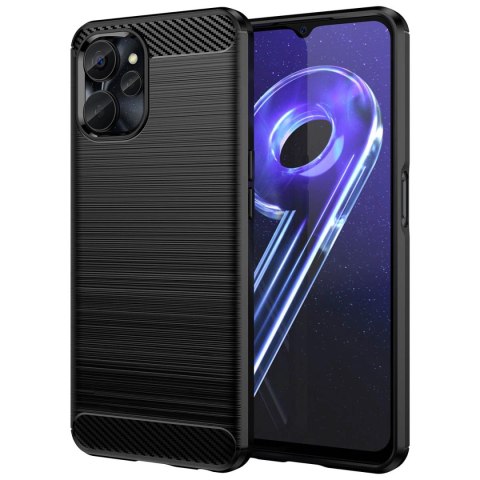 Carbon Case etui do Realme 10 5G / Realme 9i 5G elastyczny silikonowy karbonowy pokrowiec czarne