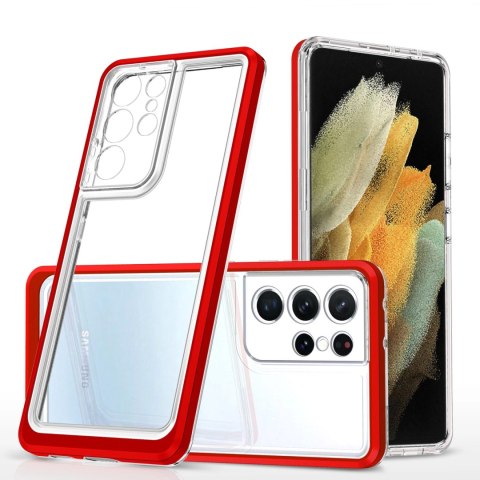 Clear 3in1 etui do Samsung Galaxy S23 Ultra silikonowy pokrowiec z ramką czerwone Clear 3in1 etui do Samsung Galaxy S23 Ultra silikonowy pokrowiec z ramką czerwone