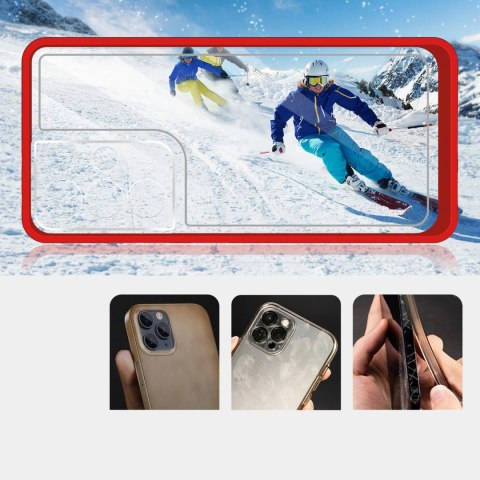 Clear 3in1 etui do Samsung Galaxy S23 Ultra silikonowy pokrowiec z ramką czerwone Clear 3in1 etui do Samsung Galaxy S23 Ultra silikonowy pokrowiec z ramką czerwone